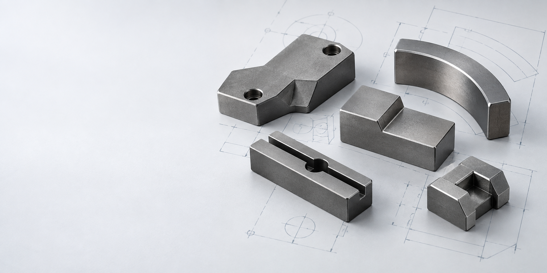 Non-standard NdFeB magnet geometries shown with an engineering drawing context